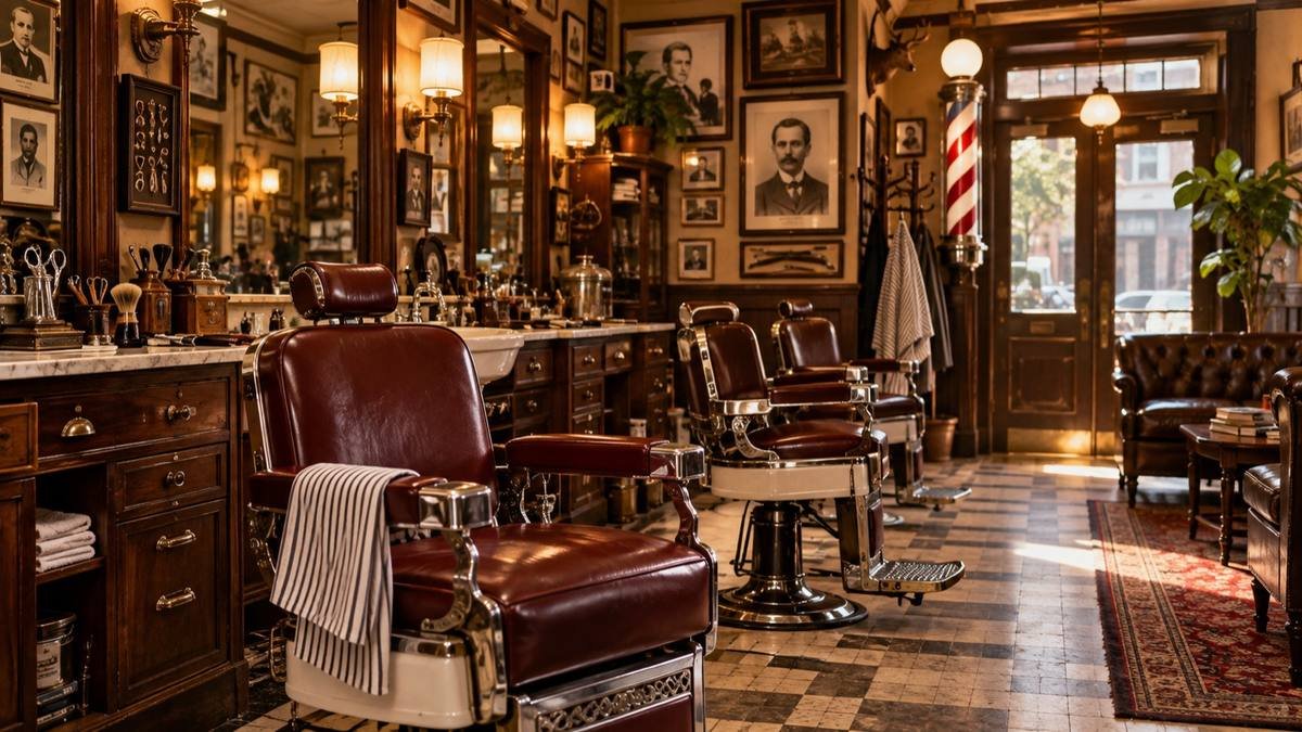 Barbershop interior — illustrative placeholder