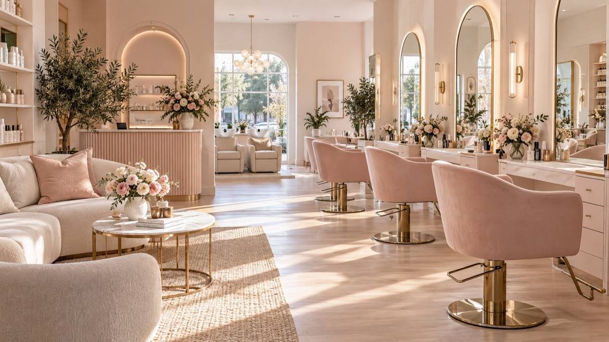 Hair salon styling chairs — illustrative placeholder